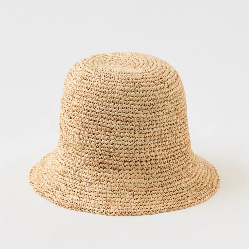 Aerie Straw Crochet Bucket Hat